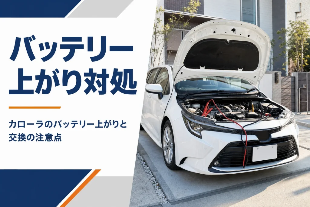 ボンネットを開けた車とブースターケーブル
