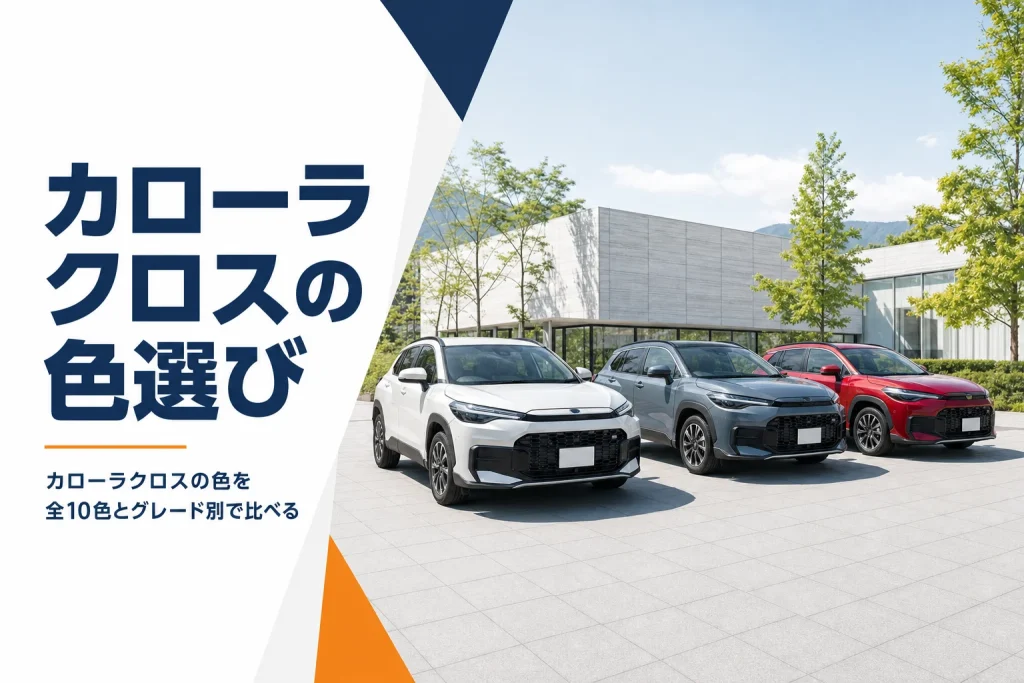 色違いのカローラクロスが並んでいる様子