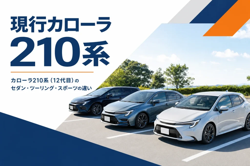 セダン・ワゴン・ハッチバックの3台が並んだ駐車場