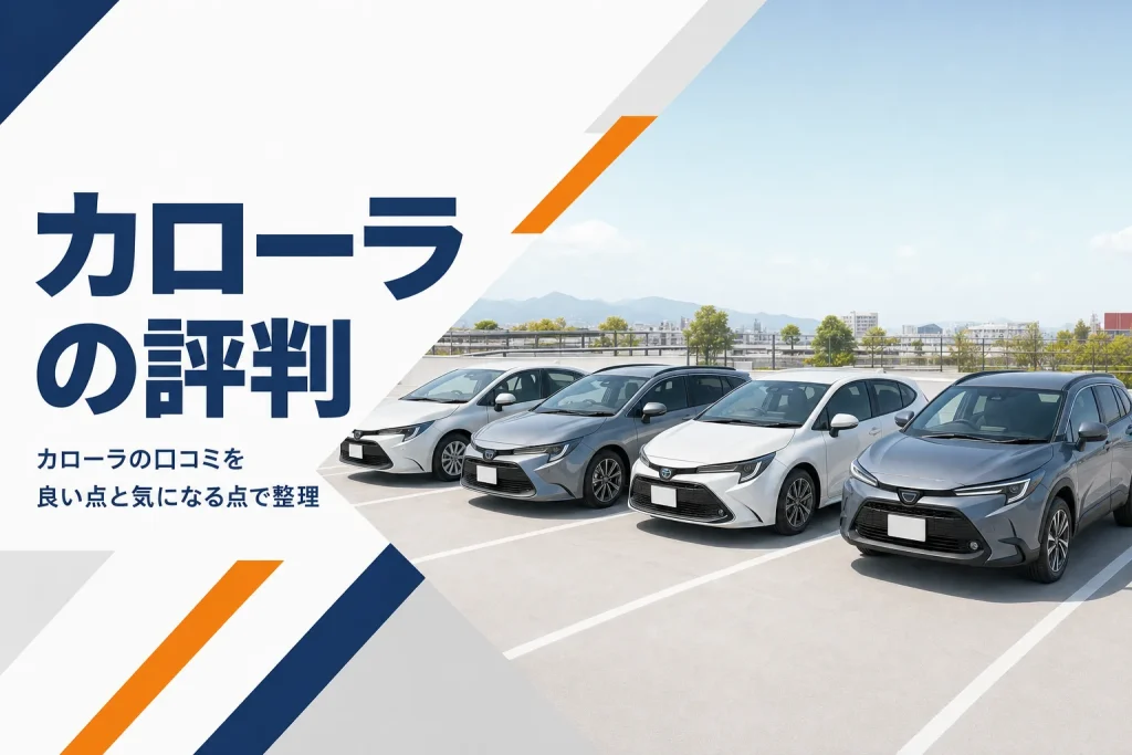 駐車場に並んだカローラシリーズの4台