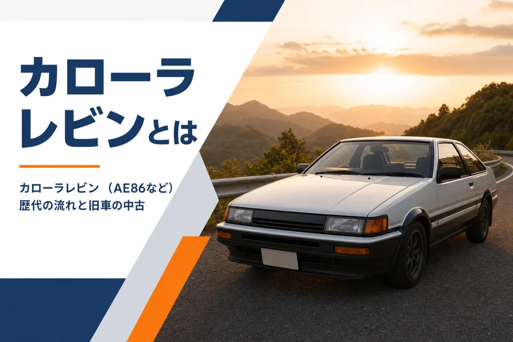 夕方の山道に停まった1980年代風のクラシックなスポーツクーペ