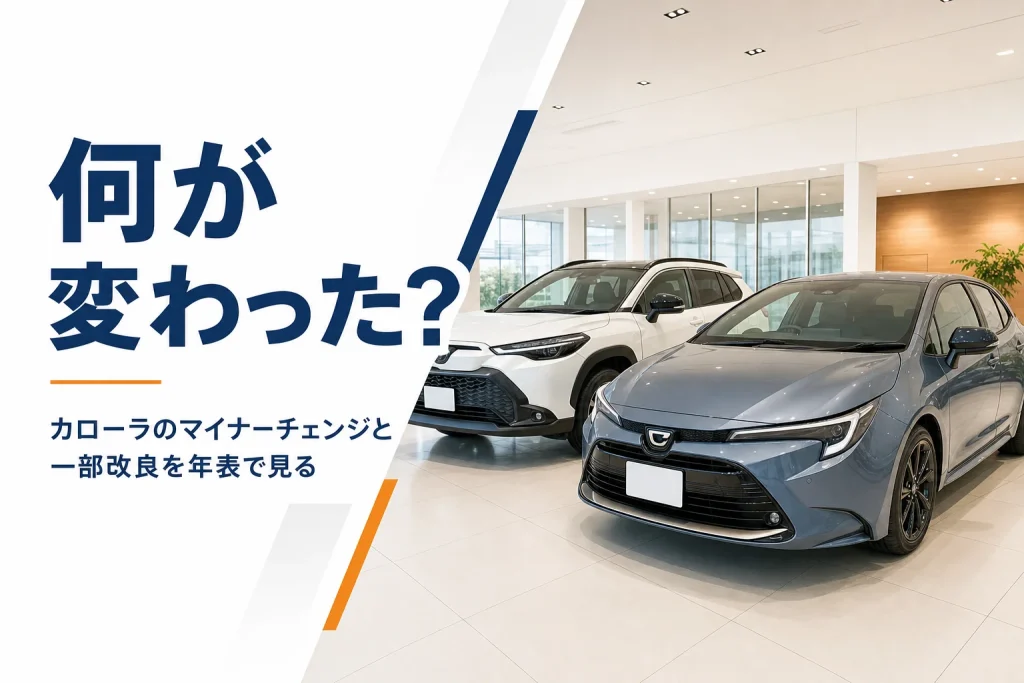 ショールームに並ぶ現行のカローラとカローラ クロス