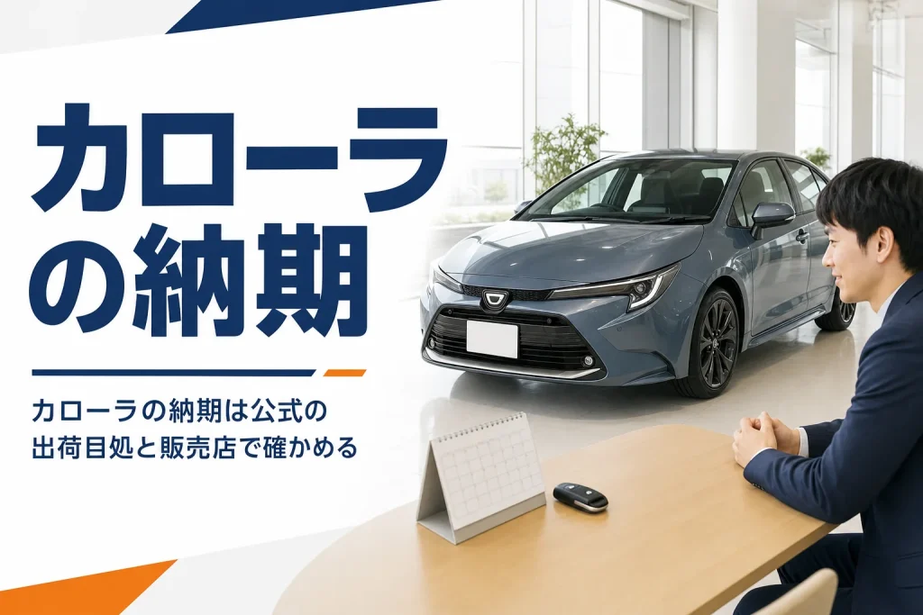 納車を待つカローラ クロスとカレンダー