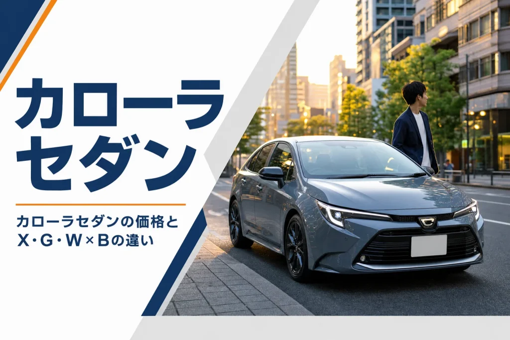 街中に停まるグレーのカローラセダン
