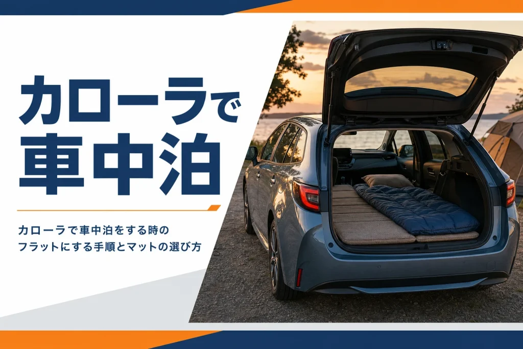 荷室にマットを敷いたカローラ ツーリング