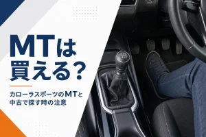 ハッチバック車の運転席にあるMTのシフトレバー