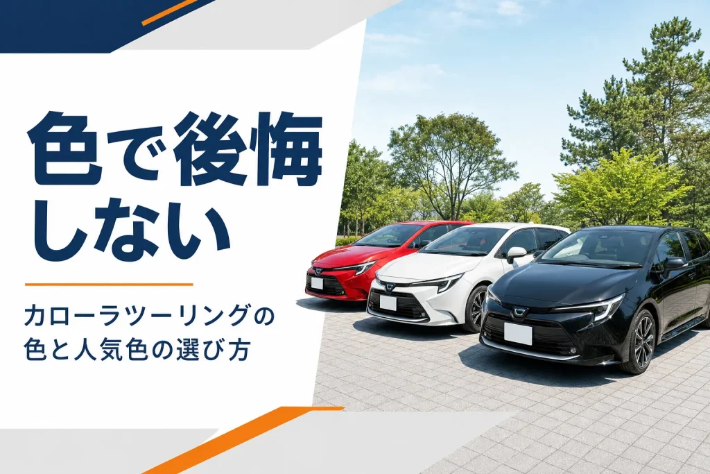 赤・白・黒のカローラ ツーリングが並んだ様子
